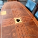 Ornate Inlaid Top Birds Eye Executive Boardroom Table w/ Glass
